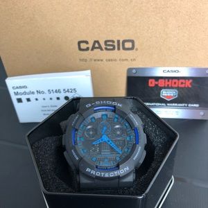 Brand New G-Shock Matte black & blue